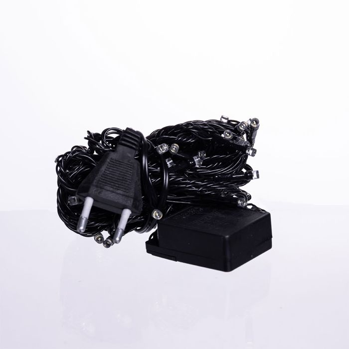 Новорічна кімнатна гірлянда нитка 6 м 50 LED чорний провід Білий W50LED6MBW