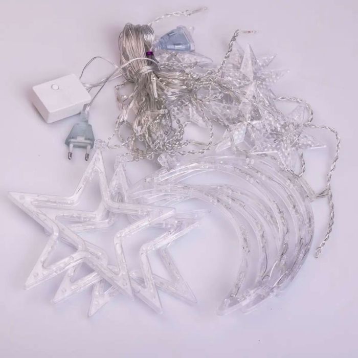 Електрична гірлянда Зірка штора 3 метри на вікно для фотозон жовта WYF11Y